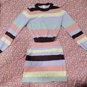 Full Tilt Multicolor Striped Pencil Skirt